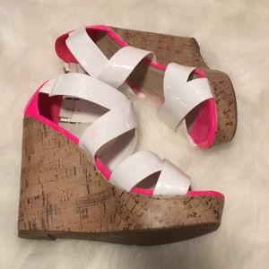 Madden Girl 9 1/2 women’s white wedge sandal